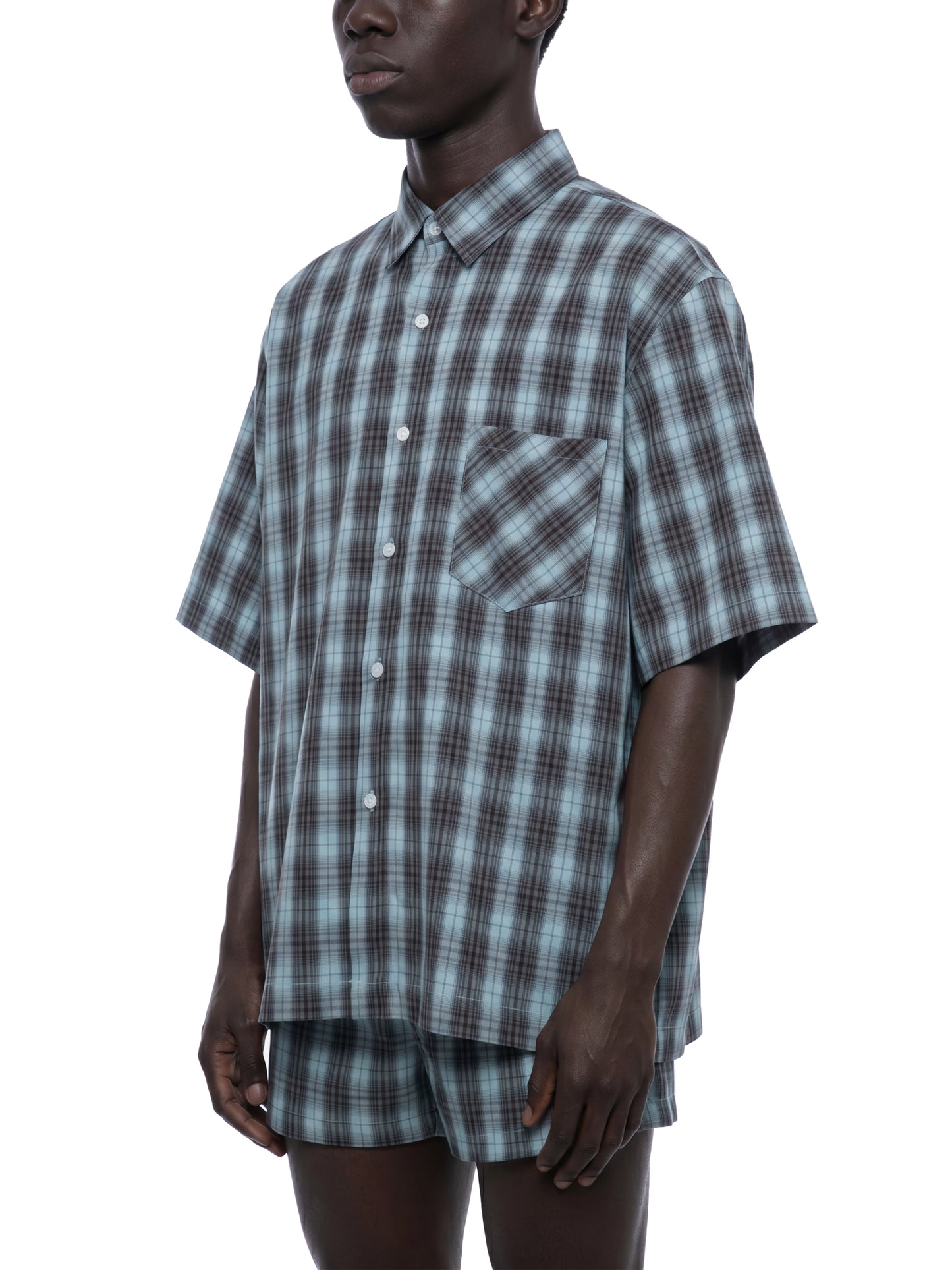 Unisex Boxy Plaid Short Sleeve Shirt
