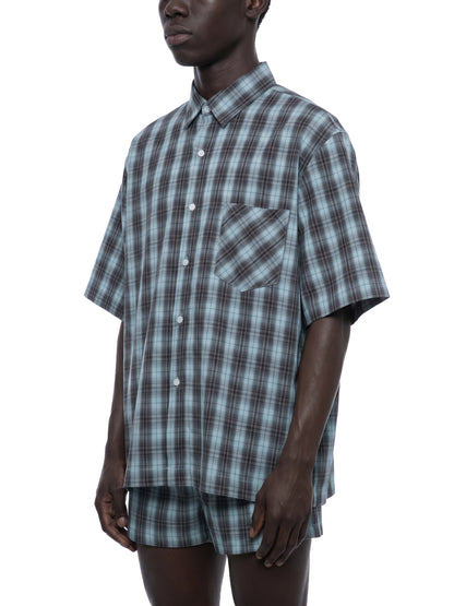 Unisex Boxy Plaid Short Sleeve Shirt
